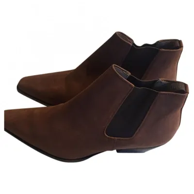 Pre-owned Sartore Ankle Boots In Camel