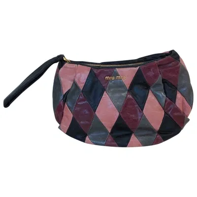 Pre-owned Miu Miu Leather Clutch Bag In Multicolour