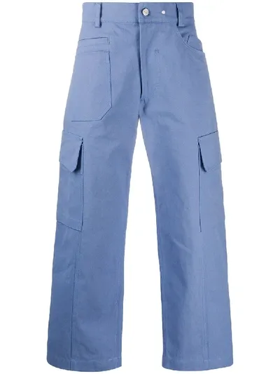 Jacquemus Cropped Pocket Detail Trousers In Blue