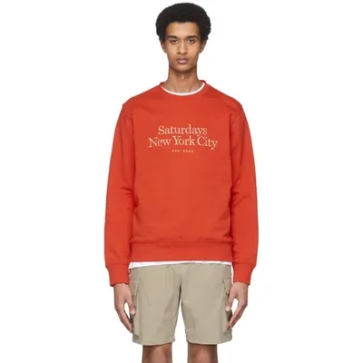 Saturdays Surf Nyc Saturdays Nyc Red Bowery Miller Standard Sweatshirt In Chilli Red