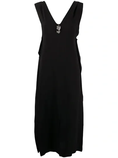 Alyx Antonia Embellished Crepe Midi Dress In Black