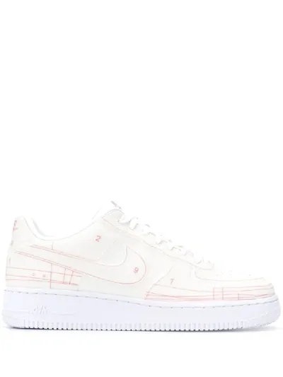 Nike Air Force 1 07 Summit Low-top Sneakers In White,red