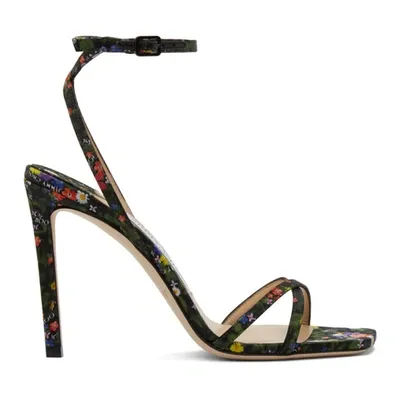 Jimmy Choo Metz Floral-printed Silk Heeled Sandals In Multicolor