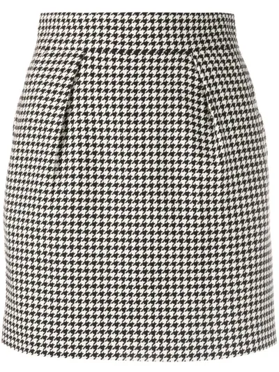 Alexandre Vauthier Houndstooth Cotton-blend Miniskirt In Black