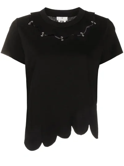 Comme Des Garçons Wave Asymmetric T-shirt In Black