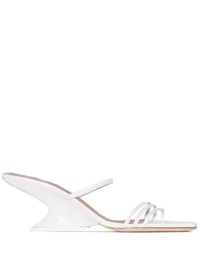 Rejina Pyo Romy Crinkled Patent-leather Mules In White