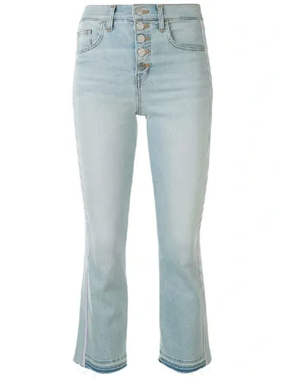 Veronica Beard Carolyn Tuxedo Stripe Baby Boot Jeans In Blue