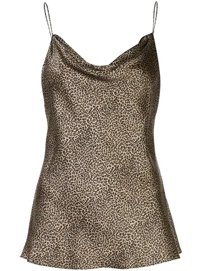 Nili Lotan Leopard Print Gemma Cami Top In Small Bronze Tiger Print