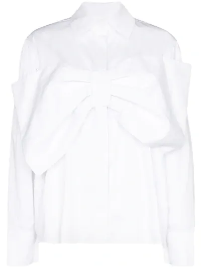 Anouki Bow Front Shirt In White