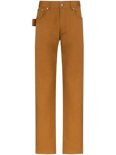 Bottega Veneta Carpenter Straight-leg Cotton Trousers In Cognac