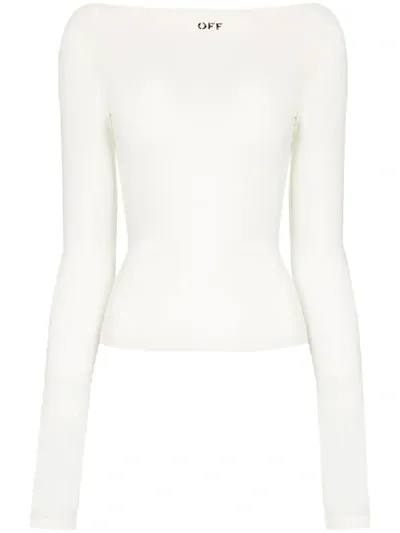 Off-white Logo-print Sheer Top In White