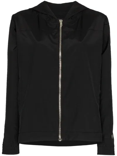 Rick Owens X Champion Zip-up Hooded Windbreaker In Black