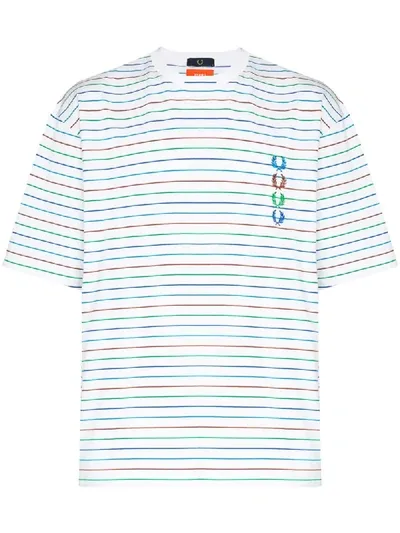 Fred Perry X Beams Logo-embroidered T-shirt In White