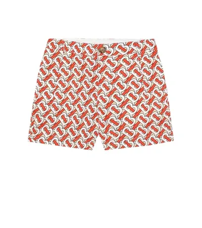 Burberry Kids' Boy's Desmond Monogram-print Shorts In Beige