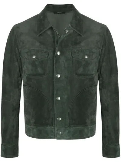 Tom Ford Zipped Shirt Jacket In Green