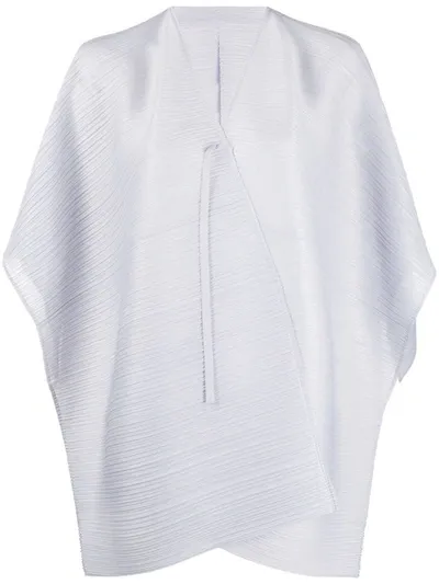 Issey Miyake Cross-front Pleated Top In Neutrals