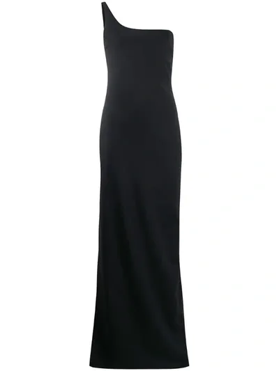 Coperni One Shoulder Long Dress In Black