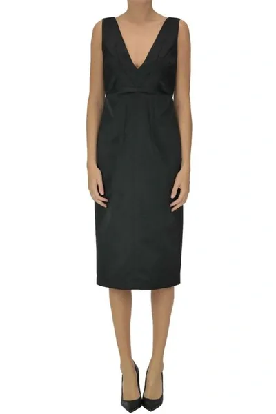 N°21 V-neck Midi Sheath Dress In Black