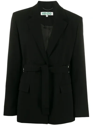 Kenzo Belted Blazer In Black