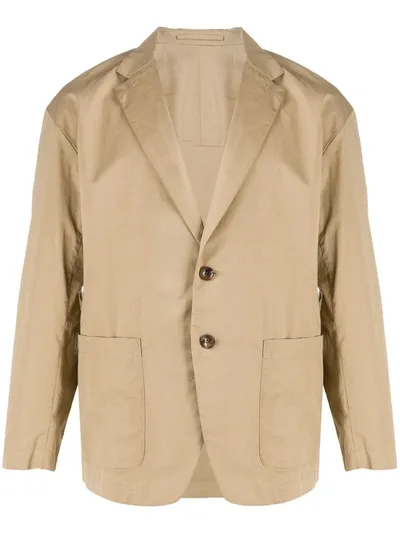 Attachment Loose-fit Single-breasted Blazer In Neutrals