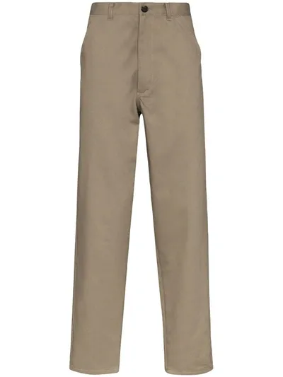 Comme Des Garçons Shirt Straight-leg Cotton Trousers In Brown