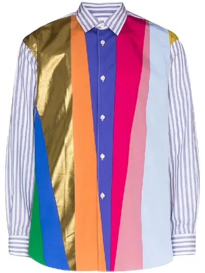 Comme Des Garçons Shirt Hemd Mit Regenbogenstreifen In Blue