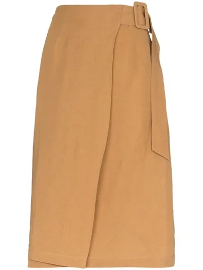 St Agni Cella Wrap Skirt In Brown