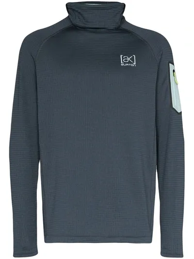 Burton Ak Grey Polartec Grid Technical Fleece In Blue