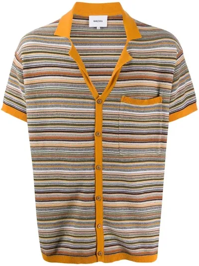 Nanushka Taro Striped Cotton-knit Shirt In Mulitcolor