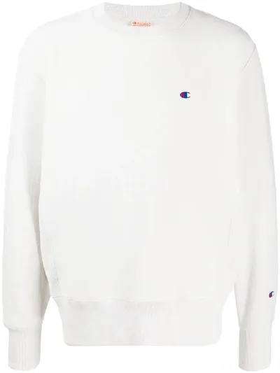 Champion Crewneck Sweatshirt White In Neutrals