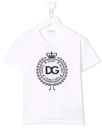 Dolce & Gabbana Kids' Logo Print T-shirt In White