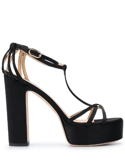 Giannico Evelyn Sandals In Black Satin