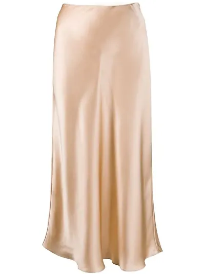 Sablyn Silk Slip Midi Skirt In Neutrals