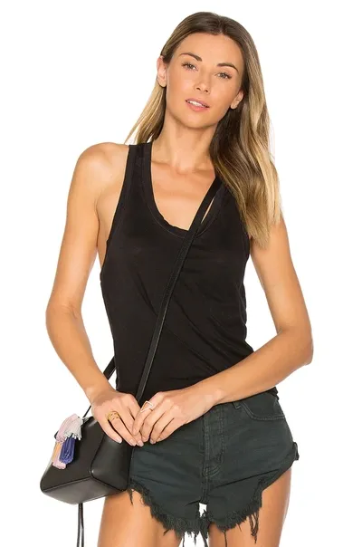 Cotton Citizen The Mykonos Racer Tank In Vintage Black