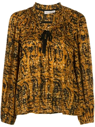 Ulla Johnson 'jamila' Bluse Mit Print In Yellow