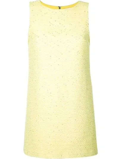 Alice And Olivia Clyde Sequin-embellished Neon Bouclé-tweed Mini Dress In Neon Yellow