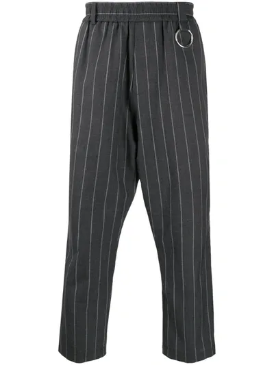 Necessity Sense Striped Cropped Trousers In Grey