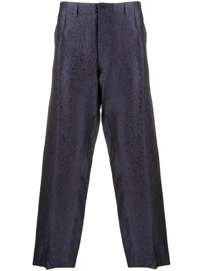 Nicholas Daley Wide Leg Pleated Trousers In Blue