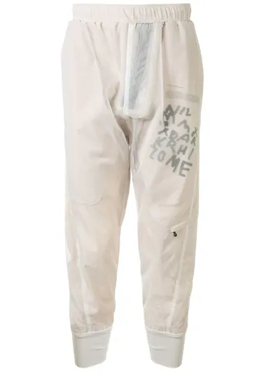 Niløs Layered Style Cropped Track Pants In Neutrals