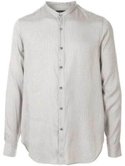 Giorgio Armani Striped Round Neck Shirt In White