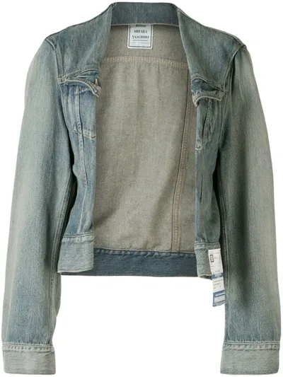 Miharayasuhiro Fold Front Denim Jacket In Blue