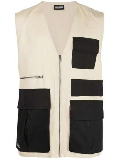 Pleasures Sleeveless Utility Vest In Neutrals