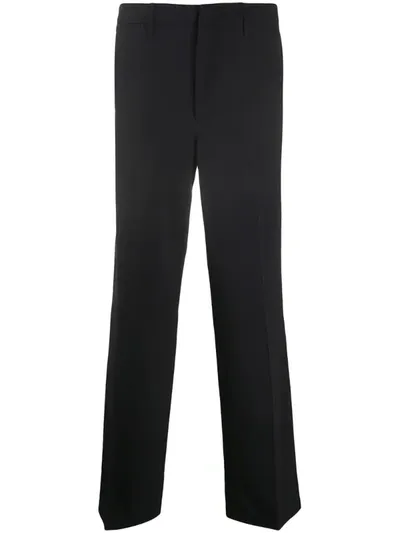 Lemaire Wide-leg Pleated Trousers In Blue