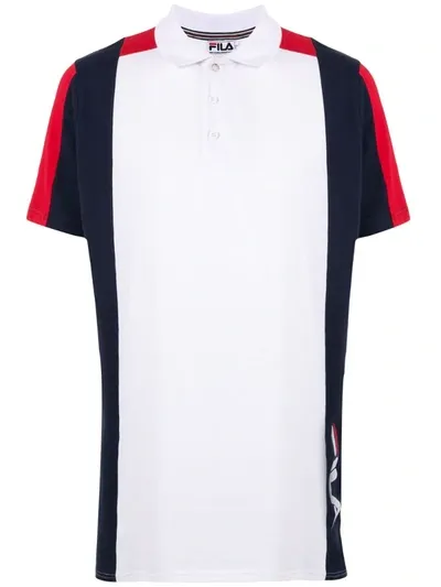 Fila Colour Block Polo Shirt In White