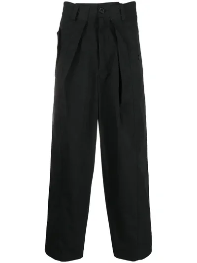 Jacquemus Le Pantalon Lavandou Folded-waistband Trousers In Black