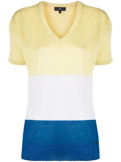 Fay Glitter Knit Top In Yellow