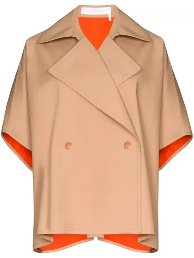 See By Chloé Beige Cape With Orange Interior In Neutrals