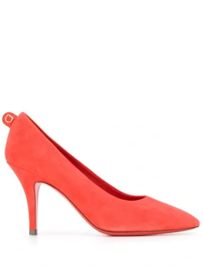 Ferragamo Judy Mid-heel Pumps In Orange