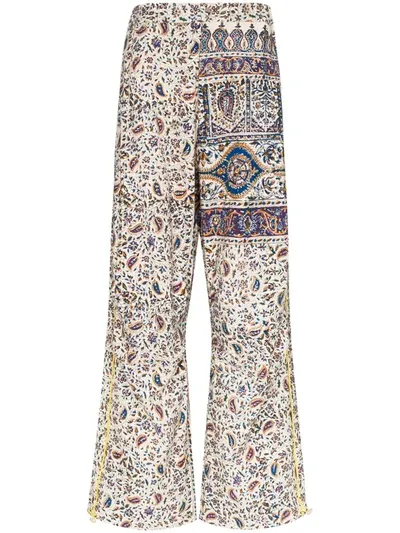 Paria Farzaneh Iranian Print Cotton Trousers In Blue