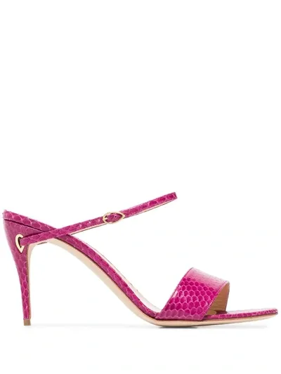 Jennifer Chamandi 'andrea' Sandalen Mit Kroko-optik, 70mm In Pink